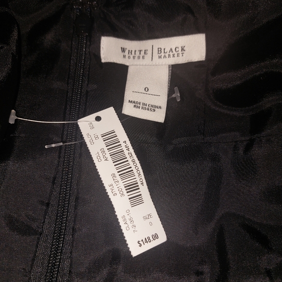 NWT White House Black Market Sleeveless Black Dress - Picture 5 of 6